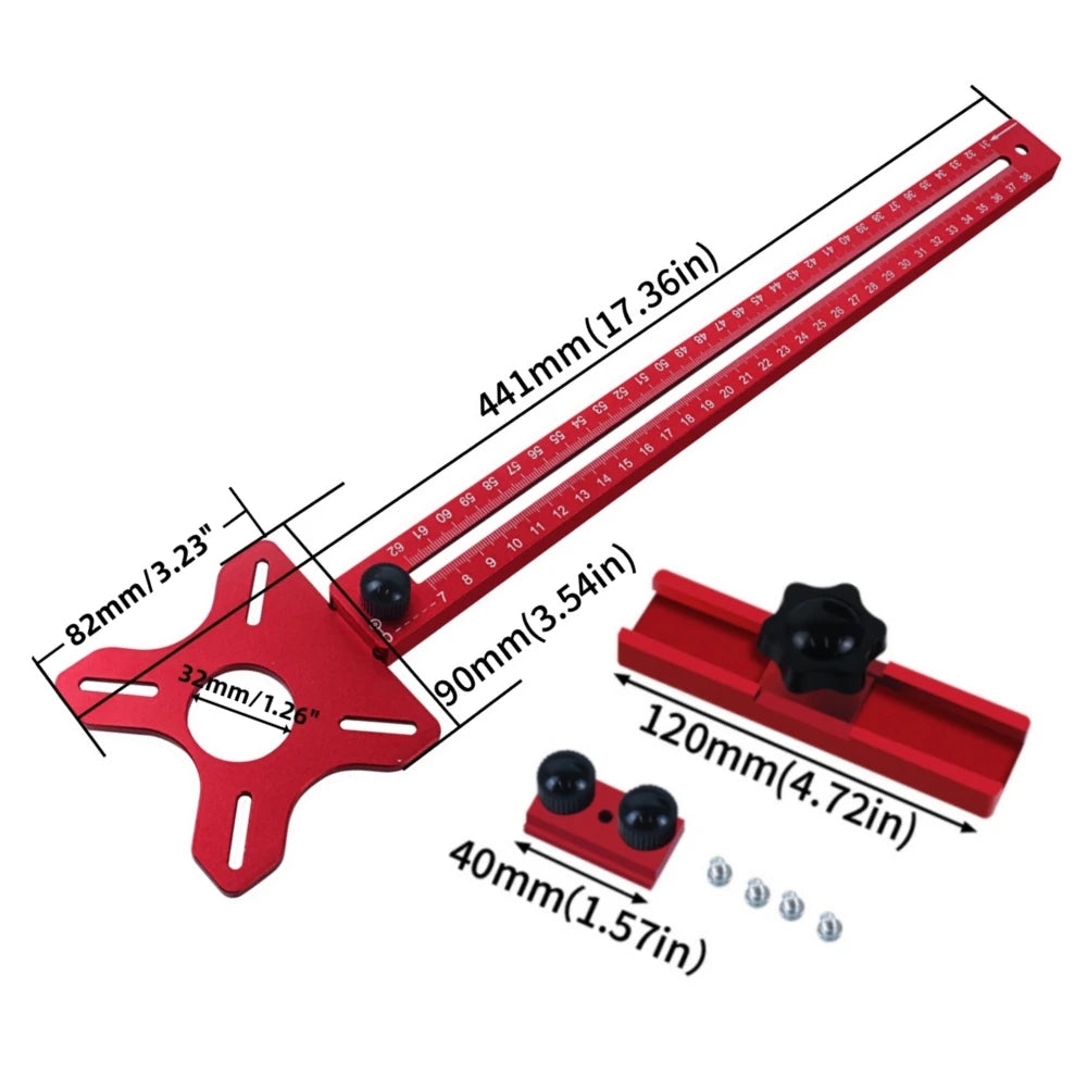 3 in 1 Router Milling Groove Bracket - Woodworking Circular Cutting and Milling Auxiliary Tool, Aluminum Router Circle Cutting Jig