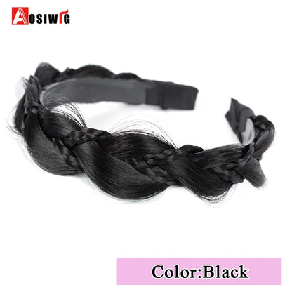 Synthetic Fishbone Braided Headband – Bohemian Plaited Hairpiece for Women Hairstyling