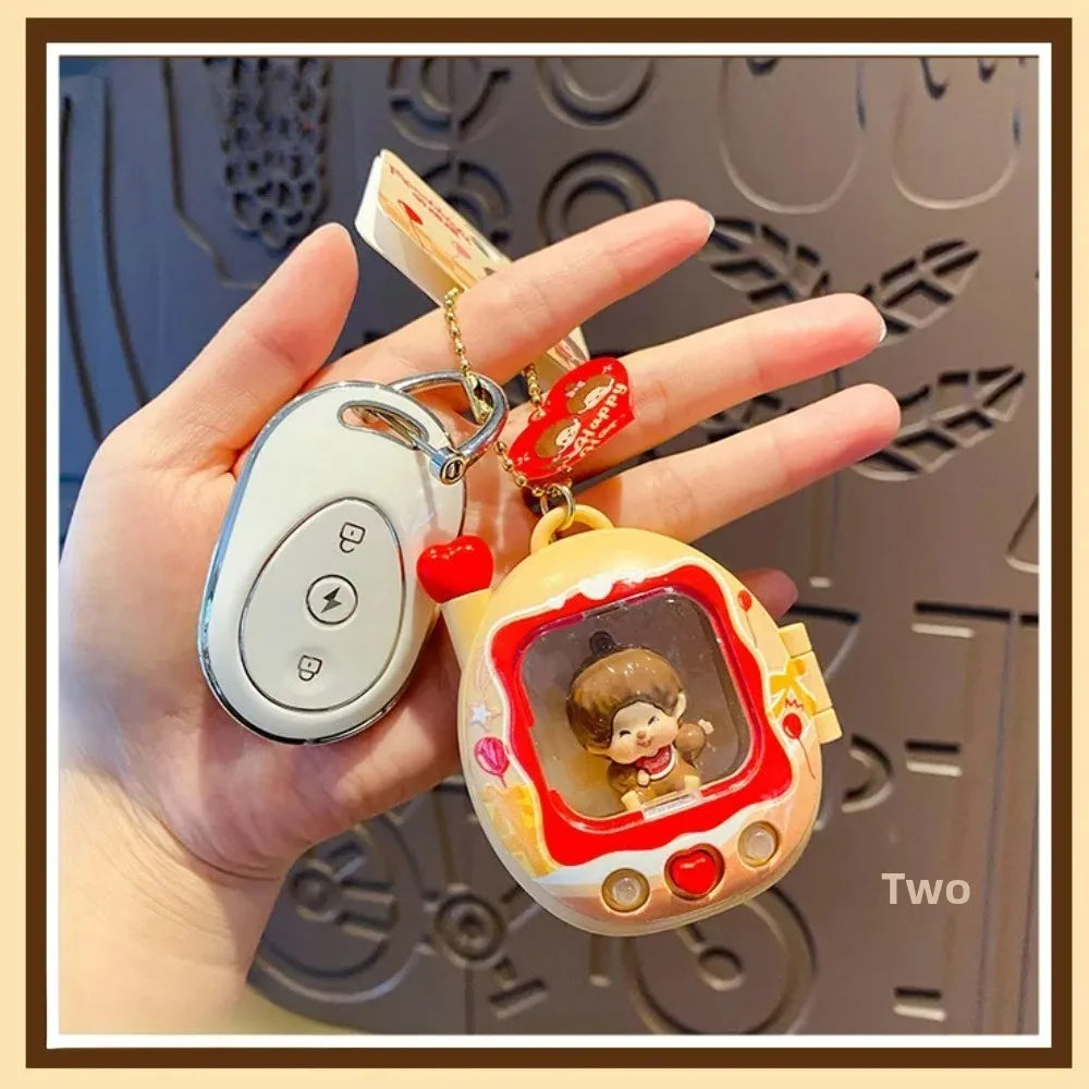 Mini Retro TV Light-Up Keychain – Y2K Aesthetic Doll Charm, Cute Bag Accessory & Birthday Gift