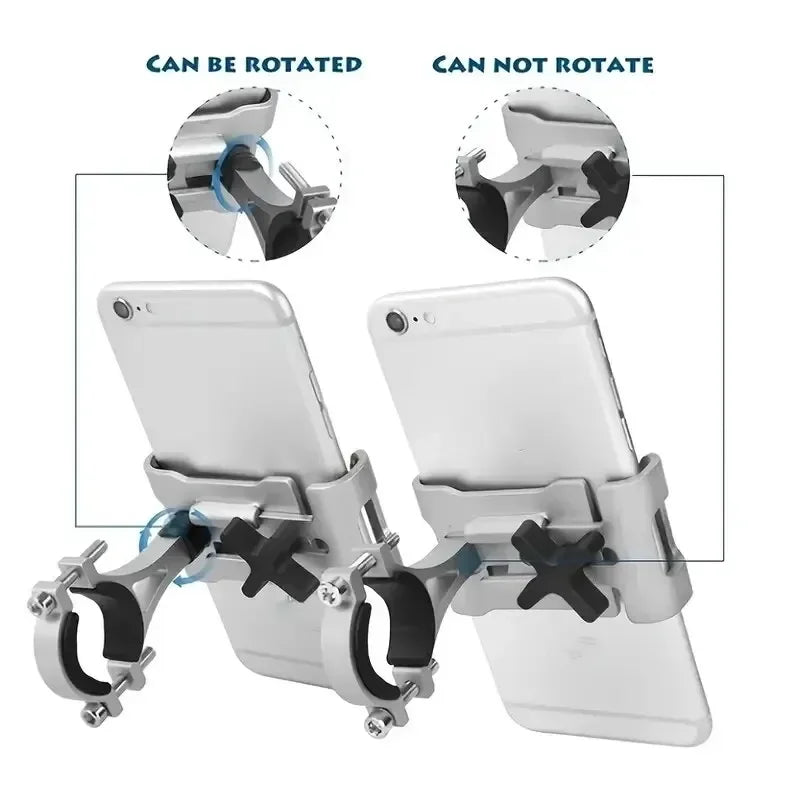 Metal Motorcycle & Bike Phone Holder – Aluminum Anti-Slip Bracket, Universal GPS Clip for All Smartphones