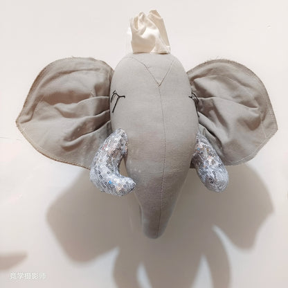 Handmade 3D Felt Animal Heads — Elephant & Swan Wall Hanging Decor for Nursery & Kids’ Bedroom