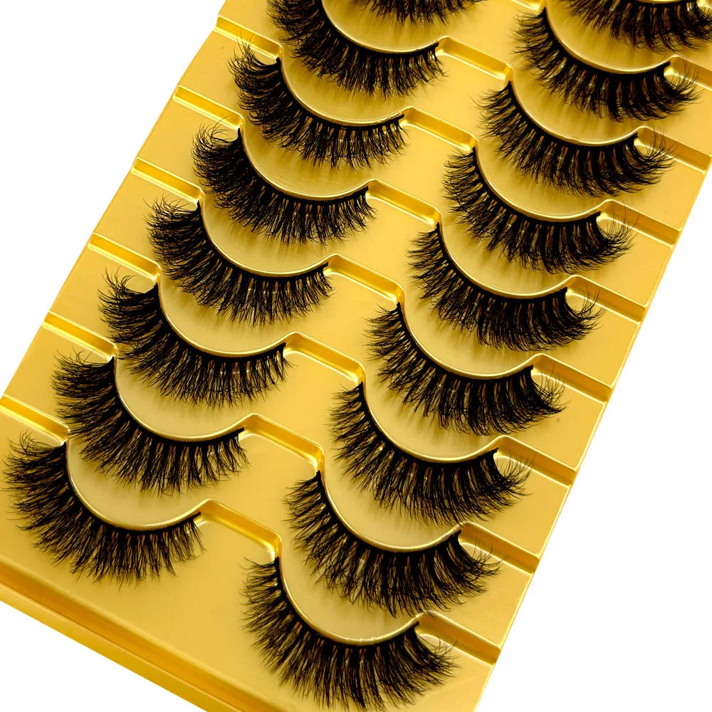 10 Pairs 3D Mink False Eyelashes – Natural Long & Short Fake Lashes Makeup Kit (38 Styles)