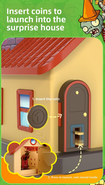 Plants vs Zombies Dave's Surprise House Toy Set – Collectible Figures with Interactive Play Features for Kids Gift