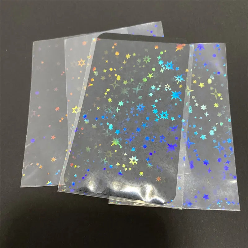 50pcs Heart-Shaped Foil Card Sleeves — 11 Styles, Top-Loading Protector for Pokémon, YGO, Board Games, Photos & K-Pop Cards