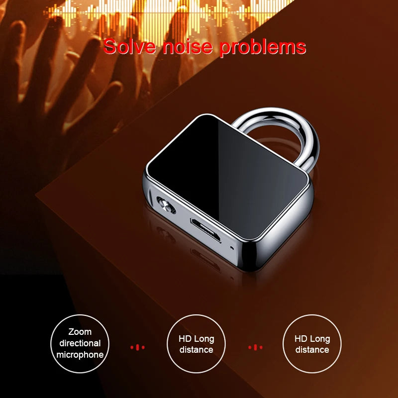 Mini Voice Recorder - Voice-Activated Digital Audio Recorder Keychain Wearable Micro Dictaphone STTWUNAKE