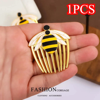 Miraculous Ladybug Queen Bee Hair Comb Clip - Cute Gold Kawaii Side Hair Accessory and Fan Gift