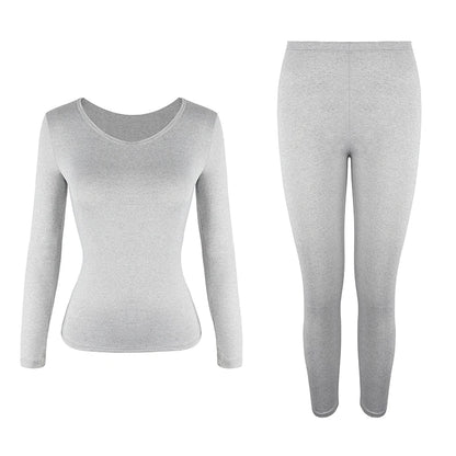 Women's Thermal Underwear Set - Fleece-Lined Long Johns Base Layer Top and Bottom, 2 Piece Set