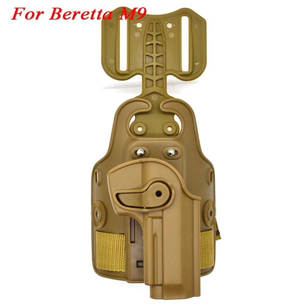 Outdoor Tactical Thigh Drop Leg Holster - Compatible with Glock 17, Beretta M9, Colt 1911, PX4 Storm for Hunting