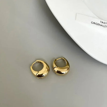 Stainless Steel Chunky Hoop Earrings – Smooth Round Statement Hoops for Women & Girls, Punk Fashion Jewelry