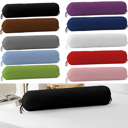 Solid Color Long Cylindrical Pillowcase – Removable & Washable Neck Bolster Cover for Bedroom