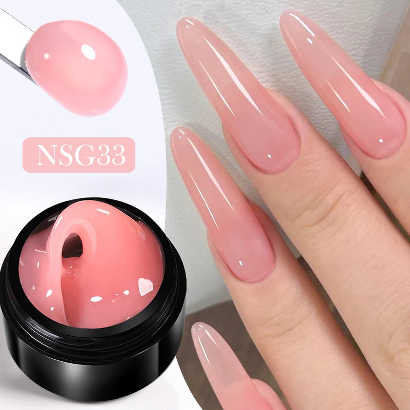 BORN PRETTY 15ml Clear Non-Stick Hand Extension Gel - 3D Shaping Nail Art, Milky Jelly Hard Gel for Fake Nails