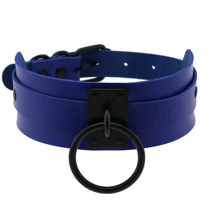 Punk Black O-Ring Leather Choker Necklace for Women – Gothic Emo Harajuku Rock Jewelry