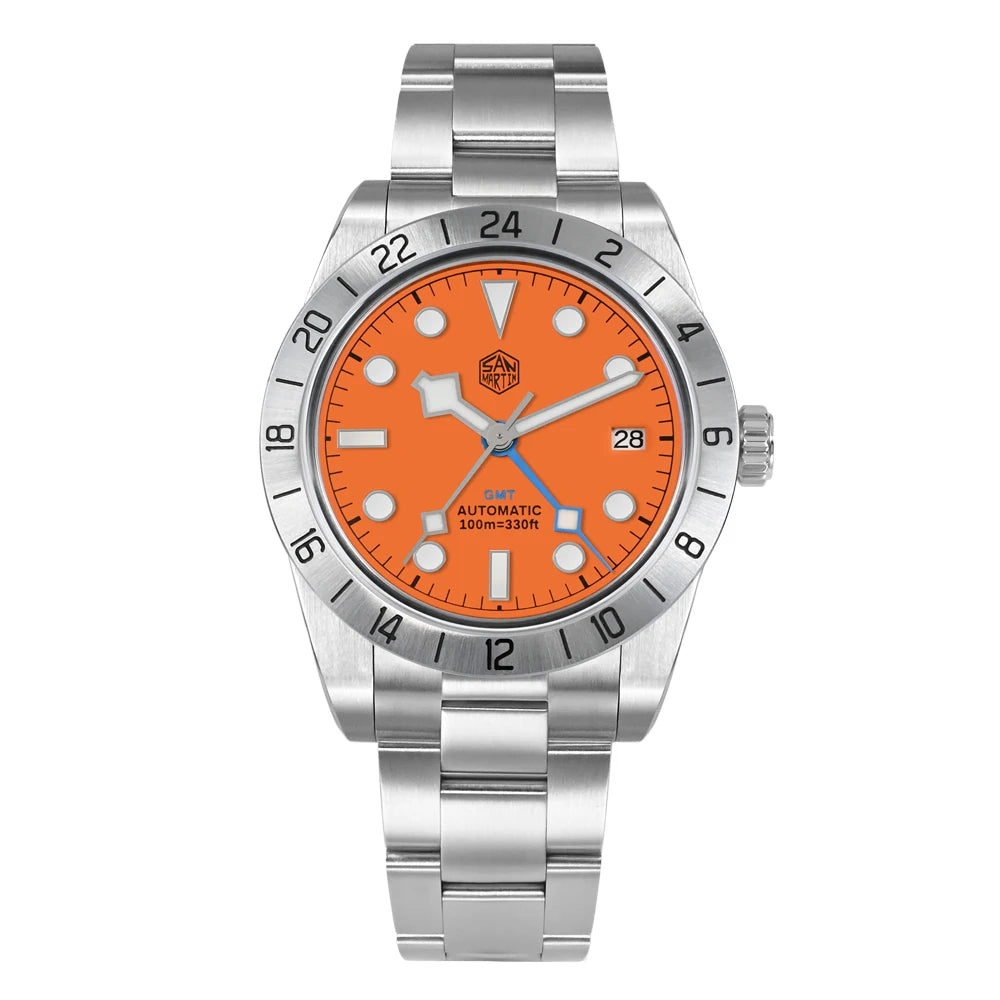 San Martin 39mm NH34 BB GMT Automatic Mechanical Sport Watch — Sapphire Luminous Waterproof 100m for Men Relogio SN0054