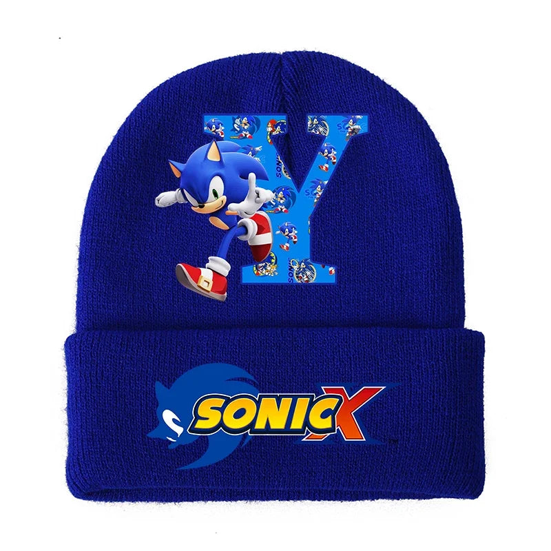 Sonic Cartoon Kids Knitted Hat – Cotton Winter Woolen Cap for Boys & Girls, Cute Anime Headgear Gift
