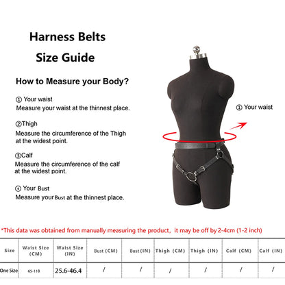 Punk Gothic PU Leather Waist & Thigh Harness - Adjustable Men's Body Strap Accessory for Festivals, Carnivals & Streetwear