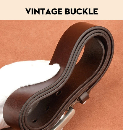 Genuine Leather Men's Belt – High-Quality Buckle, Cowskin Casual & Business Waistband, Fashion Designer 2022 New