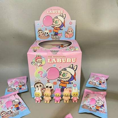 12pcs Mini Labubu V1 & V2 “Have A Sit” Figures – Cute Flocking Doll Collection & Decor Accessories