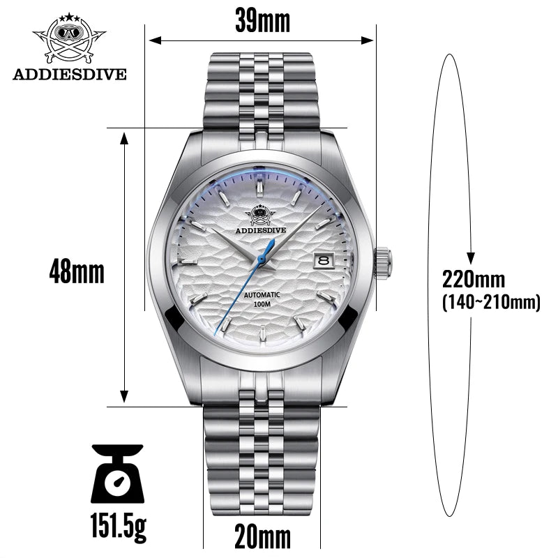 ADDIESDIVE 2024 Luxury Couple Watches – Sapphire Crystal Automatic Mechanical NH35A Steel Wristwatch for Men & Women Gift