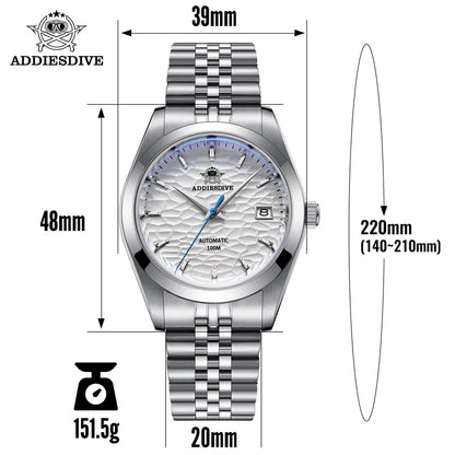 ADDIESDIVE 2024 Luxury Couple Watches – Sapphire Crystal Automatic Mechanical NH35A Steel Wristwatch for Men & Women Gift