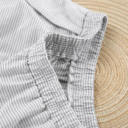Women's Stripe 2-Piece Pajamas Set – Short Sleeve Top & Shorts Casual Sleepwear
