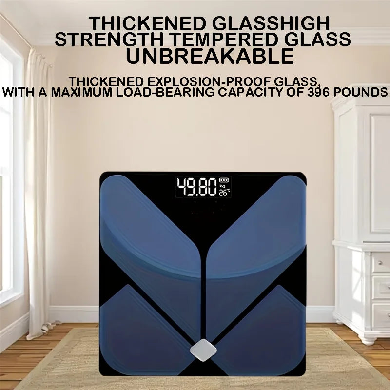 High Precision 400lb Digital Bathroom Scale with Backlit LCD & Temperature Display – Battery Powered for Home, Bathroom & Dorm Use