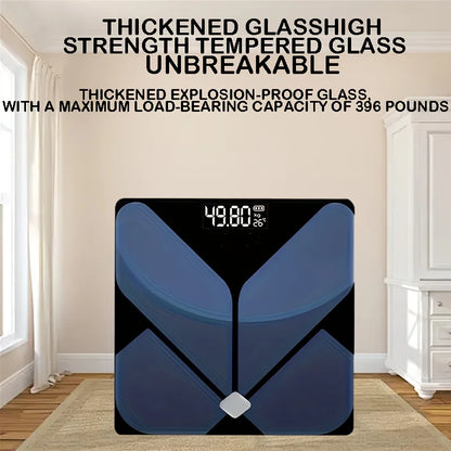 High Precision 400lb Digital Bathroom Scale with Backlit LCD & Temperature Display – Battery Powered for Home, Bathroom & Dorm Use