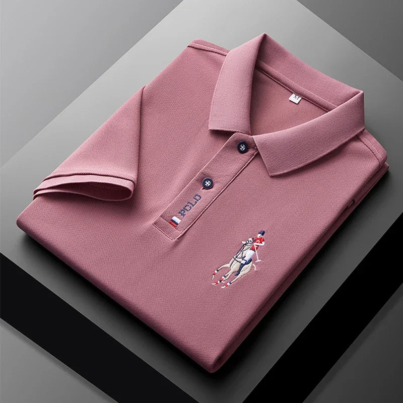 Men's Embroidered Short Sleeve Polo Shirt - Casual Summer Comfort Fashion Polo