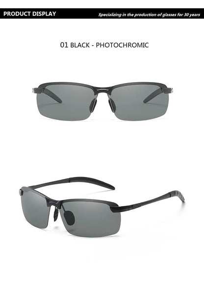 Photochromic Polarized Sunglasses for Men – Color-Changing Driving Glasses for Day & Night Vision