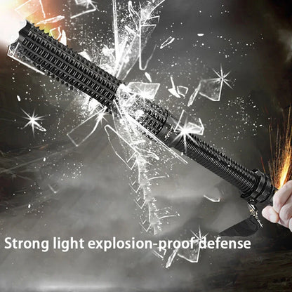 LED Baseball Bat Flashlight: Aluminum Alloy, Focusable & Zoomable, Super Bright Self Defense Torch - Tactical Baton for Emergency Use