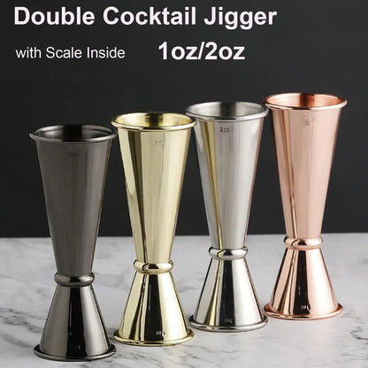 Double Cocktail Jigger — Stainless Steel Dual-Sided Measuring Cup with Internal Scale, Bar Tool