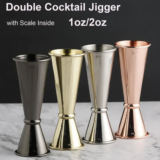 Double Cocktail Jigger — Stainless Steel Dual-Sided Measuring Cup with Internal Scale, Bar Tool