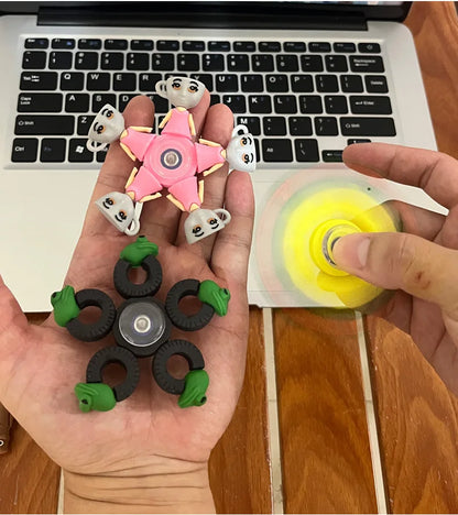 Italian Brainrot Tung Fidget Spinner — Deformed Chain Anti-Stress Hand Spinner Sensory Gyro Toy for Adults