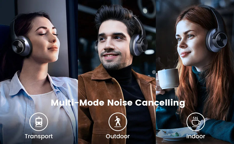 Oneodio A10 Bluetooth 5.4 Headphones - Hybrid Active Noise Cancelling, Hi-Res Audio, Over-Ear Wireless Headset with 5-Mic ANC