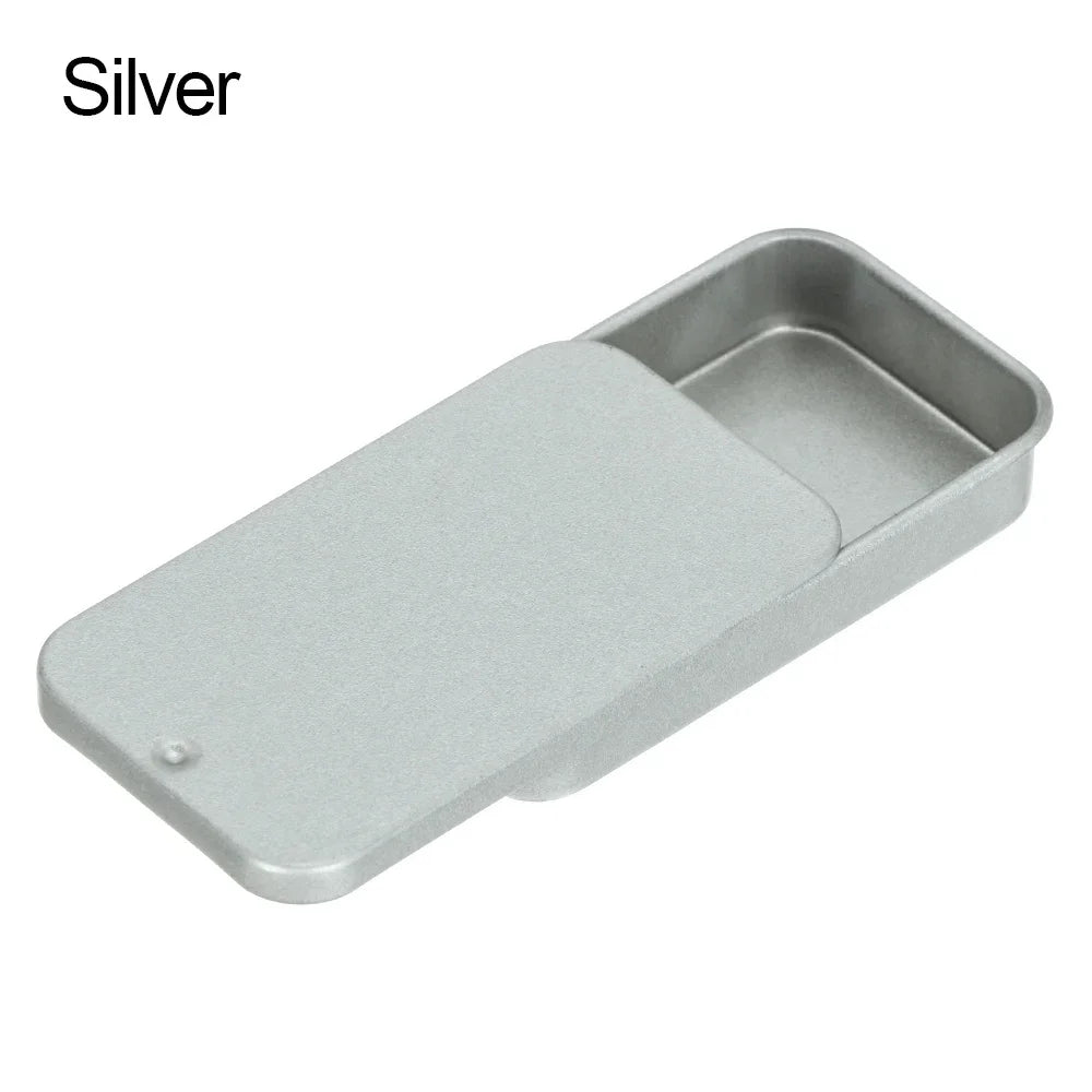 Metal Rectangular Mini Tin Box – Hinged Push-Top Candy, Pill & Small Storage Container