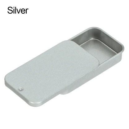 Metal Rectangular Mini Tin Box – Hinged Push-Top Candy, Pill & Small Storage Container
