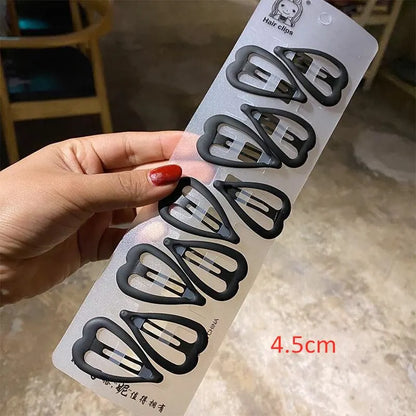10/20pcs Non-Slip Matt Black Alloy Hairpins - Geometric Water Drop Design, Solid Bobby Pins for Women's Hairstyles & Makeup