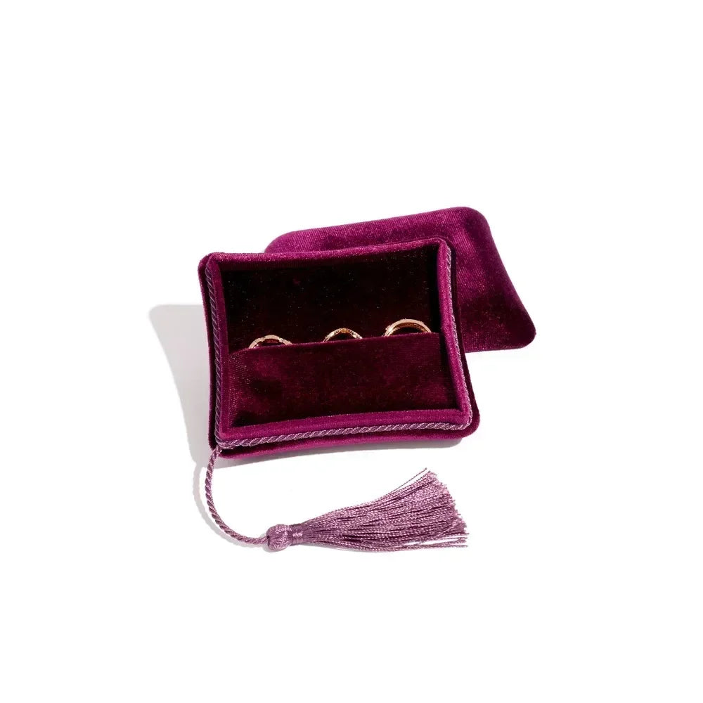 High-Quality Velvet Tassel Jewelry Box – Portable Soft Storage Case for Multifunctional Jewelry & Accessories