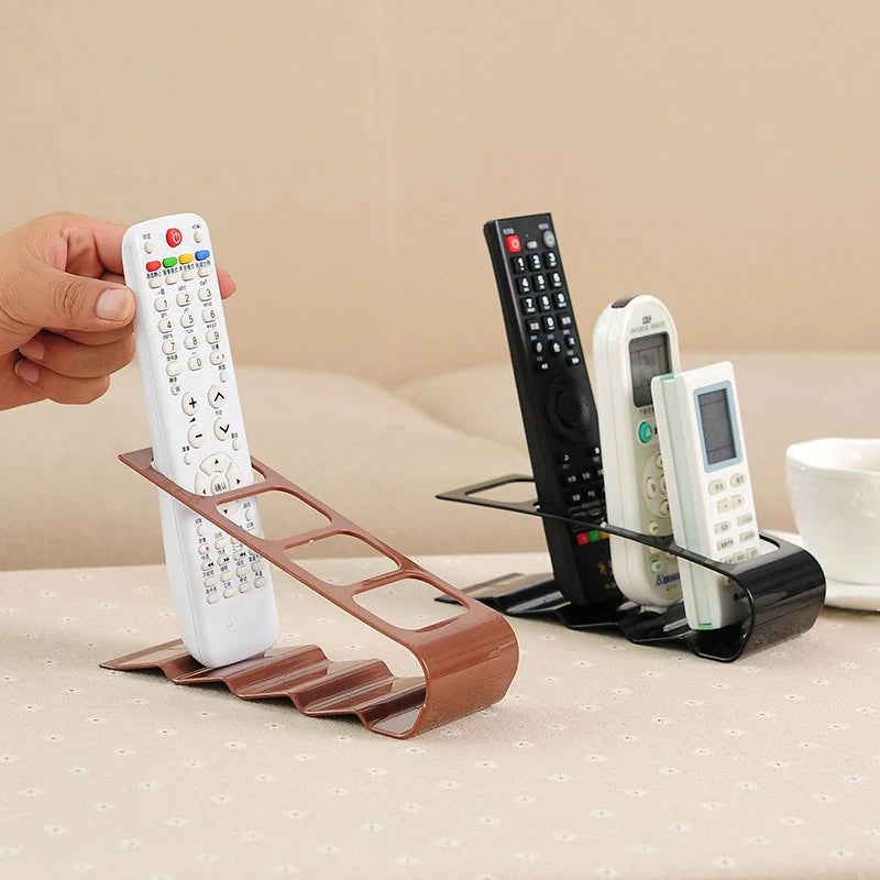 4-Compartment Remote Control Organizer - Multi-Purpose Plastic Desktop Storage Holder