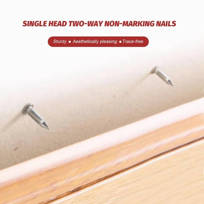 Double Head Seamless Nails – Rust-Proof Metal Skirting Fixing Nails, No-Trace Wood Wall Mounting Hardware Fasteners