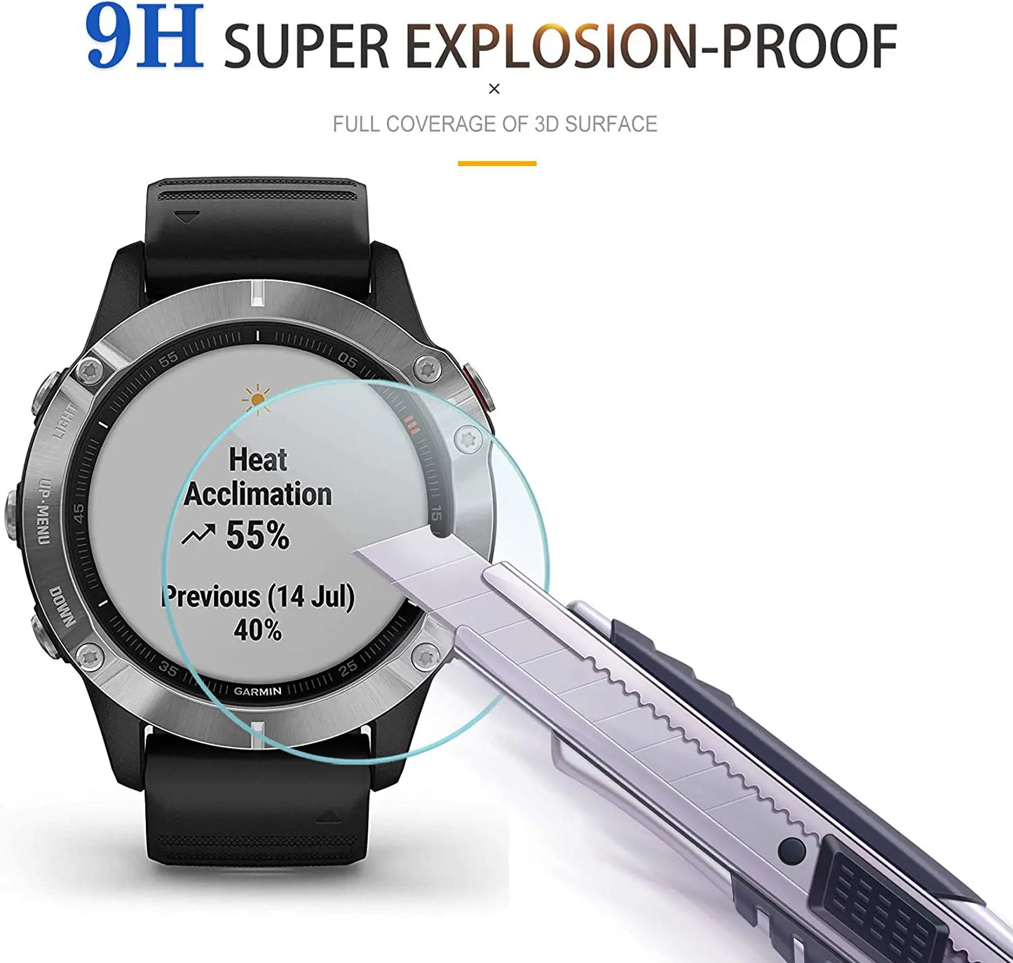 Tempered Glass Screen Protector for Garmin Fenix 8 7 6 Series – HD Sapphire Film for 43mm, 47mm, 51mm Smartwatch