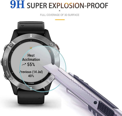 Tempered Glass Screen Protector for Garmin Fenix 8 7 6 Series – HD Sapphire Film for 43mm, 47mm, 51mm Smartwatch