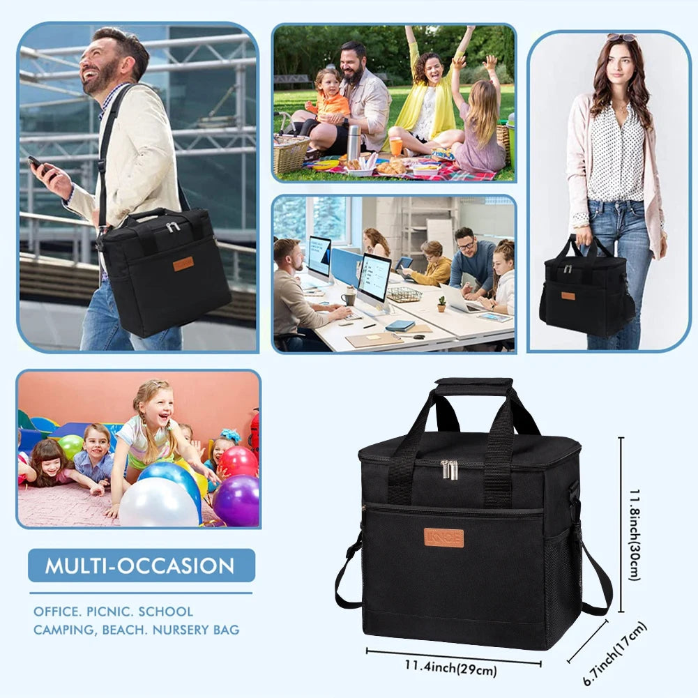 15L Collapsible Cooler Bag – Large Insulated Picnic Lunch Bag for Outdoor Travel, Camping, BBQ & Family Party