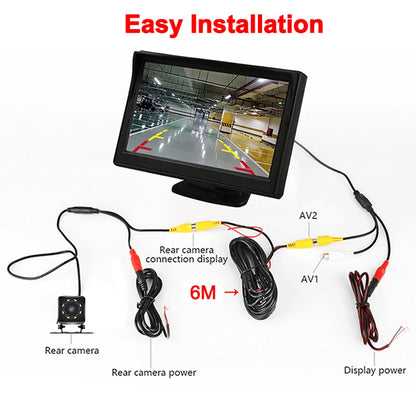 4.3" Car Rear View Monitor – Easy-Install Reversing Camera for Parking System & Vehicle Safety
