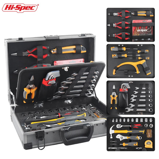 Hi-Spec 91PCS Professional Tool Set - CR-V Socket Wrench Repair Kit with Aluminum Carrying Case
