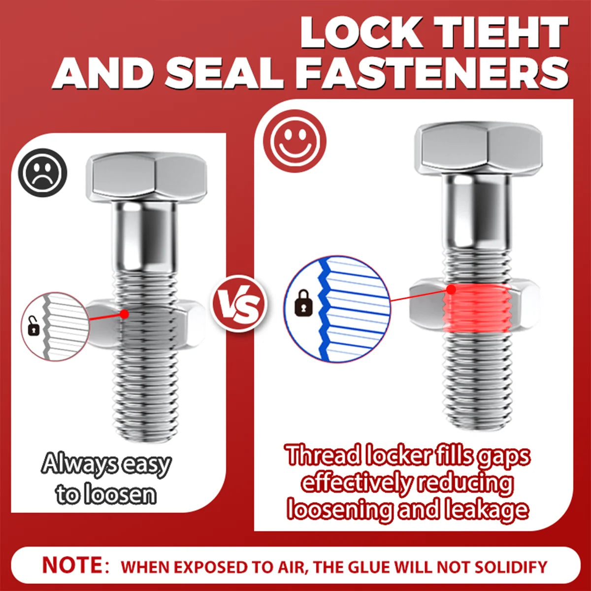 Threadlocker 243/271 Adhesive Sealant - Blue Medium-to-High Strength, Oil & Heat Resistant