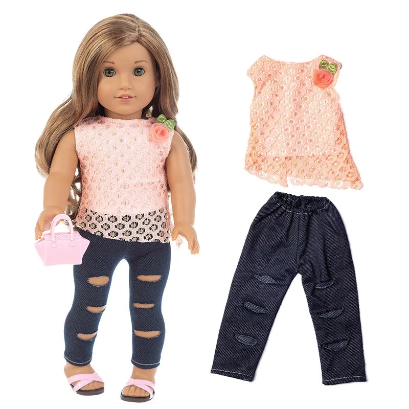 18-Inch American Girl Doll Clothes – Coat, Tights & Pants Outfit for Newborn & Baby Dolls