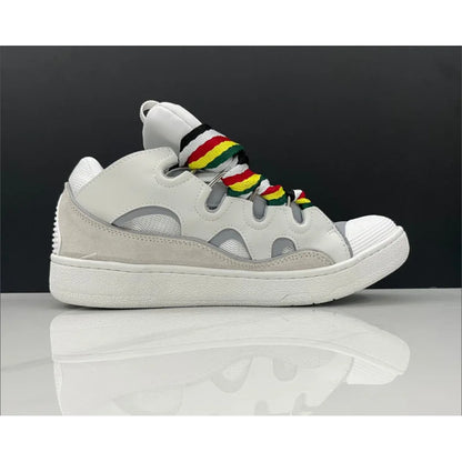 Unisex Leather Lace-Up Sneakers - Retro Casual Sports Shoes with Dad Shoe Style