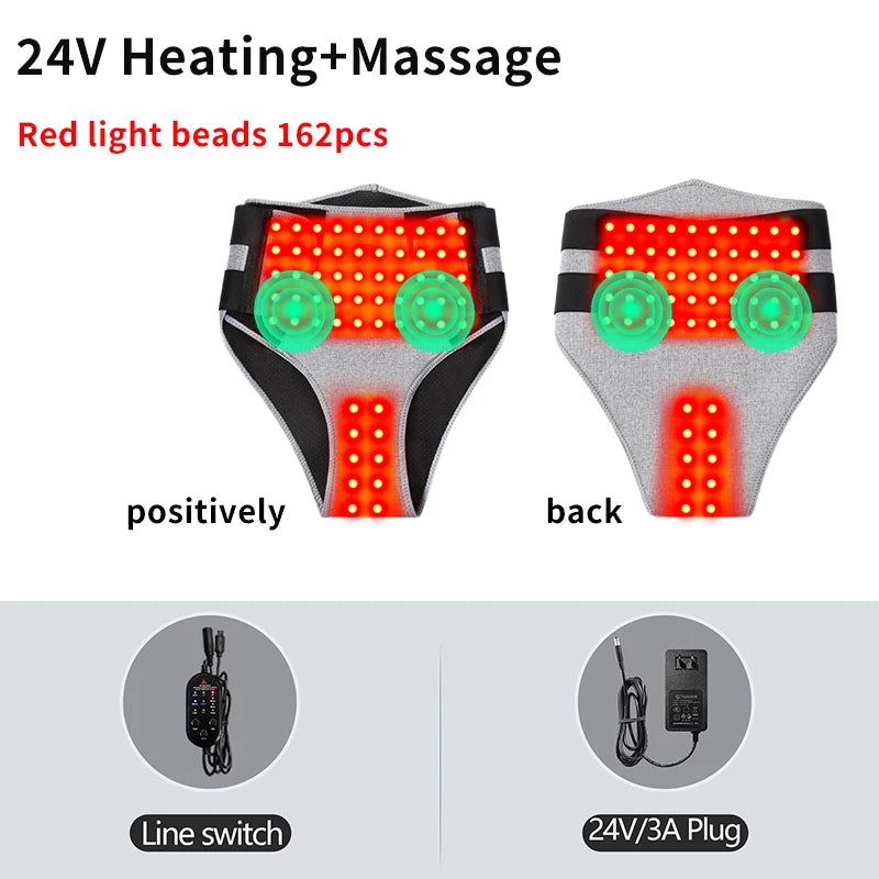 660nm Red Light Heating Pad - 162 LED Abdominal Warming & Massage Support for Menstrual Comfort