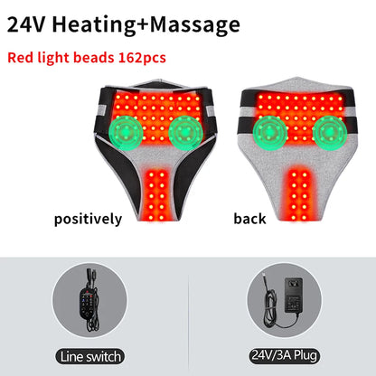 660nm Red Light Heating Pad - 162 LED Abdominal Warming & Massage Support for Menstrual Comfort