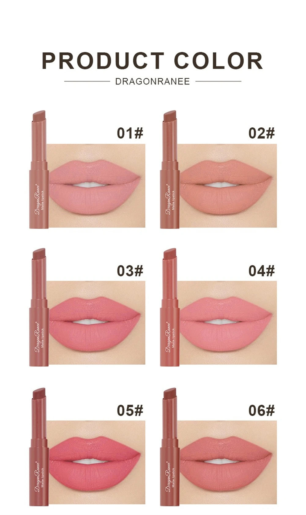 Nude Matte Waterproof Lipstick – Long-Lasting Velvet Red Lipsticks for Women, Non-Fading Lip Makeup
